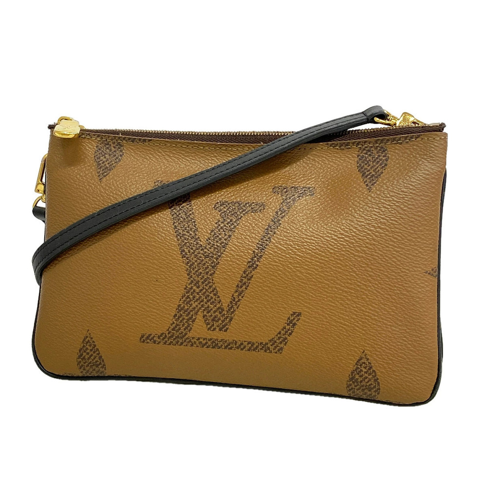 Louis Vuitton Shoulder Bag Monogram Giant Reverse Pochette Double Zip Brown